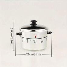 Pressure Cooker Shaped Mechanical Timer, 60-Minute Visual Countdown, Battery-Free Durable & Portable, Precise Kitchen Cooking Timer, Also Suitable For Office Timing, Desktop Creative Decor, Party Fun Decoration & Exquisite Gift Accessory - A - View 5