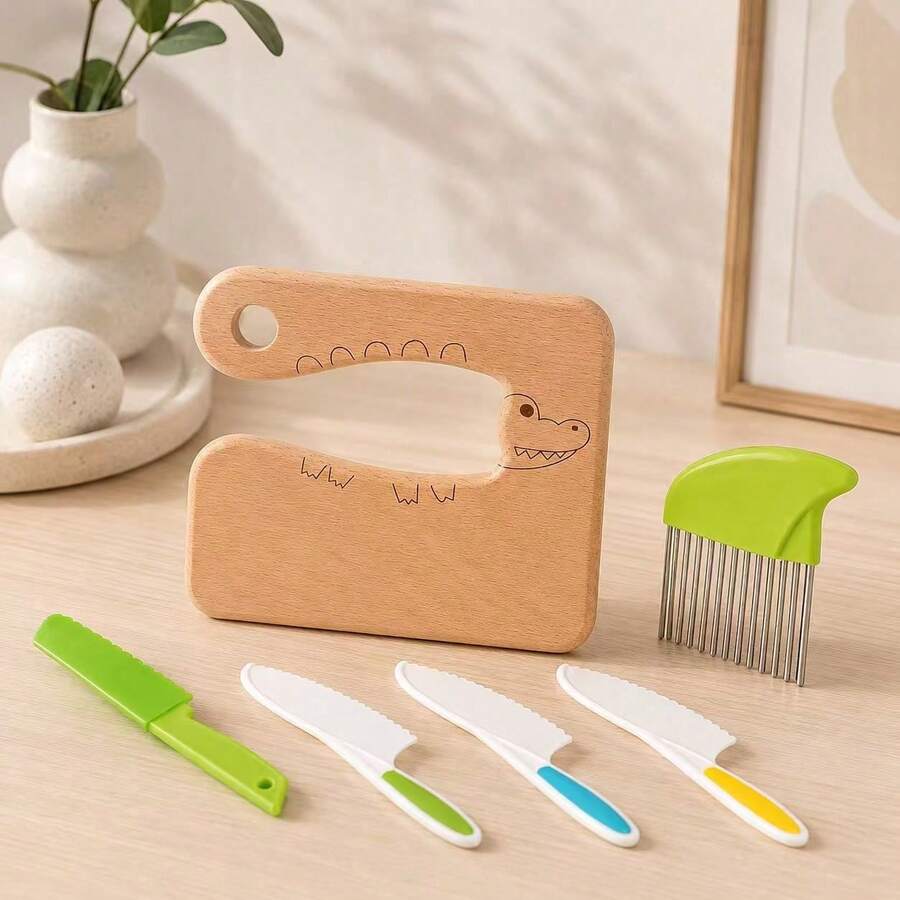 3/6PCS Fruit And Bread Slicing Set – Convenient For On-The-Go Use. Includes A Potato Cutter, Vegetable Peeler, Cutting Board, And Fruit/Vegetable Slicer-A Complete Set Of Tools For Outdoor Dining And Activities. - Multicolor - View 1