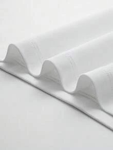 T-shirt grande taille 2026 été nouveau de marque en coton 100% lourd, col ras-du-cou, manches courtes, imprimé mode décontracté, Top polyvalent pour hommes - Blanc - Voir 9