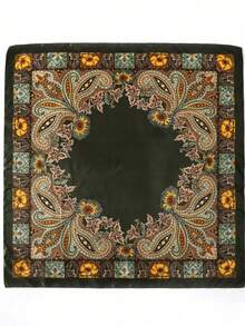 1PC Women's Fashion Minimalist Printed Satin Bandana Scarf, 2026 Spring New Fashion Hair Accessory Scarf, Suitable For Women, Can Be Used As Belt, Bag Decoration, Ribbon, Hairband Or Headscarf, An Ideal Choice To Enhance Your Overall Look. - Green - View 7
