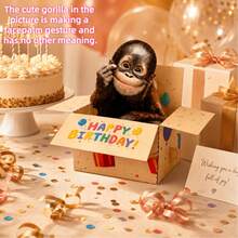 4pcs/2pcs Funny Happy Birthday Pop-Up Card Gift Box - Decorative Box With Humorous Gorilla, Writing Space On The Back Of The Gift Box, Funny Birthday Greeting Card, Perfect Birthday Gift For Family And Friends - View 6