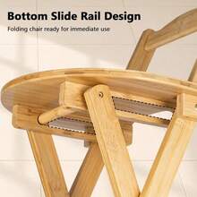 Stool Durable Portable Design Bamboo Folding Bar With Back Support Footrest, Ideal For Home, Kitchen, Patio Or Balcony Use - Walnut - View 6