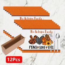 1pc/4pcs/6pcs/8pcs, Home Decor, Pumpkin Pattern Printed Linen Placemats, Suitable For Dining Table, All-Season Decorative, Washable, Kitchen & Dining Room Supplies, Table Mats, Coasters, Kitchen Dining Table Placemats, Home Goods - Multicolor - View 13