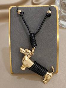 1Pc Vintage Dachshund Dog Pendant NecklaceDelicate Jewelry For Women Men,Stainless Steel Gold Jewelry,Daily/Party/Vacation,Mom Gift,Valentine Birthday - Multicolor - View 3