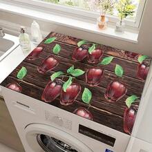 1pc Vintage Wood Grain Apple Pattern Rubber Absorbent Dish Mat, Espresso Machine Countertop Absorbent Mat, Sink Drain Mat, Soft Faucet Absorbent Mat, Sink Cup Mat, Home & Kitchen, Bathroom Accessories - Multicolor - View 11