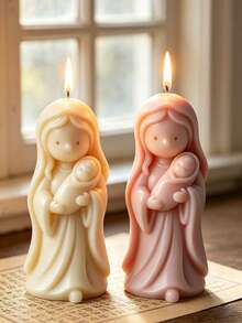 3D Virgin Mary Holding Baby Silicone Candle Mold, Reusable And Easy Release, For Making Candles, Soaps, Plaster, Resin, Cement Decor, Holy Home Decoration, Christmas And Baptism Gifts - A - View 2