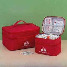 Home, Travel, Outdoor Dual-Use Double Layer Large Capacity Medicine Storage Bag (4 Colors Available), Accessories Not Included - Multicolor - View 2