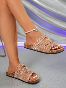 Women's Fashion Flat Slippers Suitable For Daily Wear - Champagne - View 6