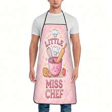 1pc Little Chef Fun Design Apron, Durable And Easy To Maintain, Polyester Material, Suitable For Kitchen Cooking, Gardening, Fruit Picking, Christmas And Halloween - Multicolor - View 2