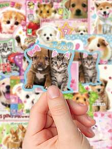 50pcs Cute Animal Japanese Style Stickers, Waterproof PVC, Gift Decoration, Scrapbook, Laptop, Luggage, Guitar, Water Bottle, Phone Case, DIY Decals - 50pcs - View 5