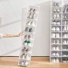 8pcs Transparent Stackable Shoe Boxes, Foldable Space-Saving Sneaker Storage Boxes, Premium Shoe Organizer - View 5