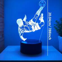 1PC Soccer Night Light, Soccer Sports Style Theme Night Light, Gift For Soccer Lovers, Touch Control Seven-Color Changing, Decorate Room Atmosphere, Desktop Ornament, Soccer Style - Multicolor - View 2