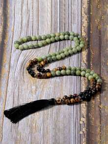 YAUKIA Women'S Southern Jade Wealth Necklace , Relieves Stress , Enhances Communication , Calming Accessory , Tranquil Jewelry , Yoga Meditation Jewelry - Multicolor - View 2