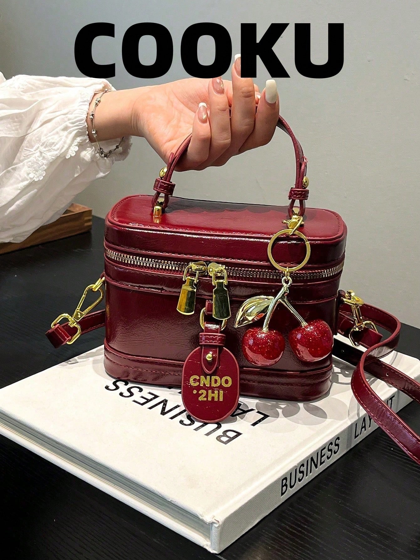 Elegant Solid Color Pu Fabric Portable Square Bag, Mini Pu Bag, Waterproof
