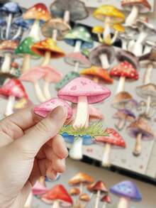 50pcs Mushroom Stickers For Phone Case, Refrigerator, Planner, Diary, Guitar, Scrapbook, Planner, Luggage, Helmet, Skateboard, Laptop School Supplies - Mushroom - View 5