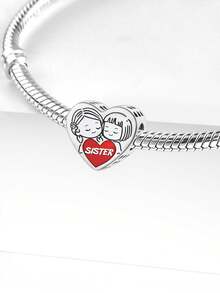 1 pièce Breloque à perles "Sister Love" pour bracelet DIY, collier et autres bijoux, cadeau parfait pour femmes et filles - perles - Voir 4