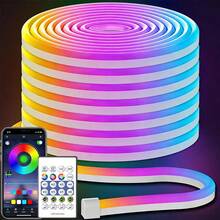 5V RGB IC 霓虹 LED 燈條 USB 霓虹燈繩燈，音樂同步防水柔性燈帶，藍牙遙控霓虹燈，適用酒吧、臥室、遊戲室、戶外裝飾燈，生日派對、露營、萬聖節、聖誕節裝飾 - RGBIC - 查看 14