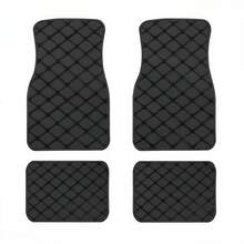 4-Piece Universal Car Floor Mat Set, With PVC Leather Surface, Fashionable Quilting Pattern, Water And Stain Resistant, Suitable For All Seasons, Deep Edge Design Can Effectively Absorb Dust, Bottom With Anti-Slip Material, Easy To Clean And Install. - Multicolor - View 15