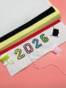 30*45cm Pre-Cut 11 Count Aida Cross Stitch Fabric, Red / White / Black / Khaki / Yellow 5 Colors Available, Classic Embroidery Base Fabric, Beginner-Friendly DIY Craft Material, Suitable For Home Decor, Gift Making And All Types Of Handmade Projects - Medium-sized Cloth - View 1