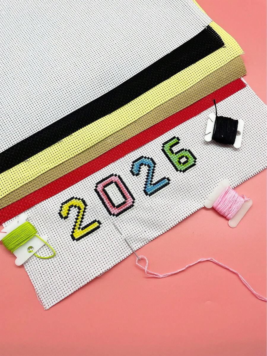 30*45cm Pre-Cut 11 Count Aida Cross Stitch Fabric, Red / White / Black / Khaki / Yellow 5 Colors Available, Classic Embroidery Base Fabric, Beginner-Friendly DIY Craft Material, Suitable For Home Decor, Gift Making And All Types Of Handmade Projects - Medium-sized Cloth - View 1