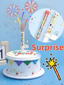 1/2pcs Music Candles, Surprise Music Fireworks Candles And Singing Spray Props, Create Christmas Party Atmosphere - Multicolor - View 4
