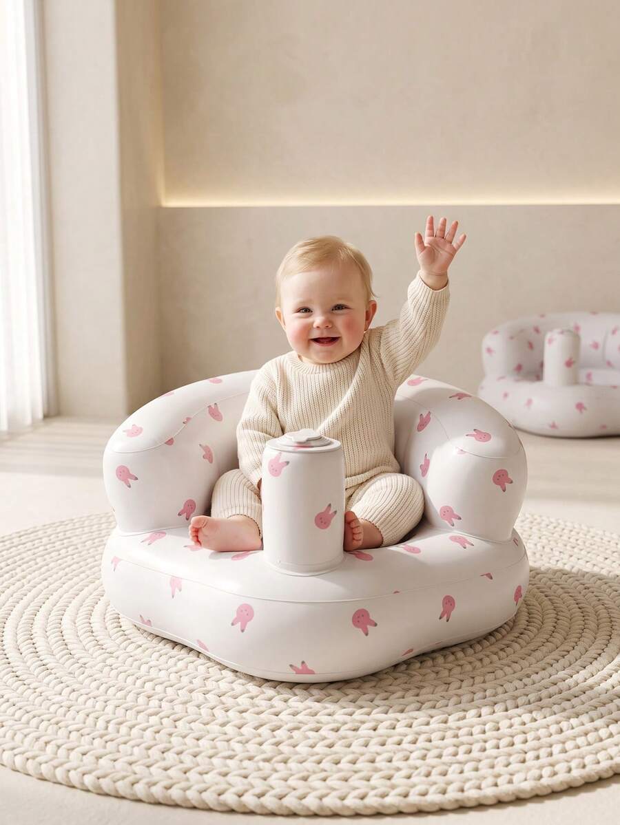 1PC Multifunctional Inflatable Baby Learning Chair, Suitable For Babies 3 Months And Older, Summer Inflatable Baby Seat, Blow-Up Baby Floor Chair With Back Support Sofa - Inflatable Learning Chair - View 1