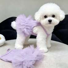 1pc Pink Dog Tulle Dress Pet Clothing, Cute Valentine's Day Small Dog Outfit For Outdoor, Birthday Party, Holiday Dress-Up - Pink - View 21