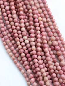1 Untai Manik-manik Kayu Bulat Berbentuk Renda, Batu Akik dan Rhodonit Alami, Aksesori Lepas untuk Pembuatan Perhiasan, Gelang, Kalung, DIY 4 6 8 10mm - MultiWarna - View 6