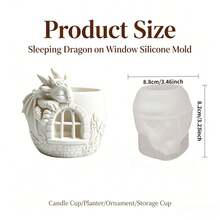 Cubulo 1PC 3D Sleeping Dragon House Silicone Mold, Easy Release Epoxy Resin Cement Casting Mould, Cute Dragon Succulent Planter Pot, Desktop Micro Landscape Decor, Holiday DIY Handmade Craft Gift - Mold GP021 - View 9