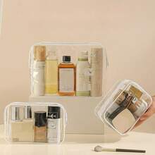 1pc Thickened PVC Clear Toiletry Bag, Large Capacity Portable Waterproof Handheld Cosmetic Storage Bag For Travel - Multicolor - View 5