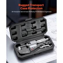 Micrometer Set, Digital Outside Micrometer 0-1 Inch Measuring Range, 0.00005" Resolution, Ultra-Precision 0.0001 Accuracy, LCD Screen, In/Mm Switch, Carbide Tip, With Protective Case - 0-1 Inch - View 6