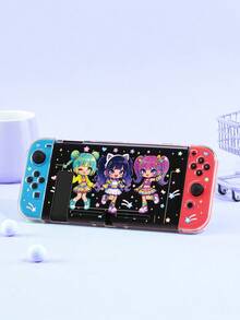 1件女孩偶像插畫圖案，適用於新 Switch 2 (2025) / Switch OLED 遊戲主機配件透明閃亮亮片保護殼，兼容 Joycon 控制器保護套，保護您心愛的遊戲主機，Switch 玩家最佳禮物 - 彩色 - 查看 9
