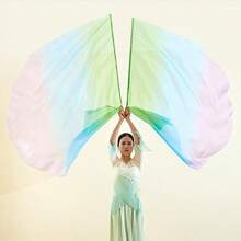 2 Sets Of Chiffon Worship Flags Are Used For Church Worship Dance Flags, With Telescopic Poles And Semi-Circular Angel Wings Dance Props Suitable For Outdoor Stage Performances And Religious Activities - Multicolor - View 7