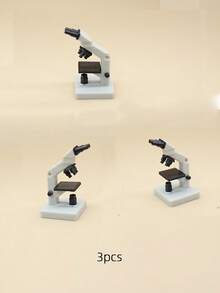Adorno de microscopio binocular de simulación de casa modelo, accesorio decorativo de laboratorio de ciencia en miniatura, pequeña figura creativa de escritorio - modelo de microscopio - Ver 10