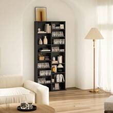 Storage Shelf For 640 CDs And Blu-Rays, With 18 Compartments And 14 Adjustable Shelves, Black. - 黑色 - 查看 6