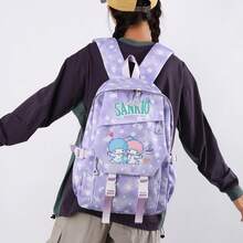 Miniso Purple Star Heart Little Twin Stars 3 In 1 Backpack Set For School Study Outdoor Hiking Weekend Trip Shopping Walk Vacation Leisure Outing - Mauve Purple - View 2