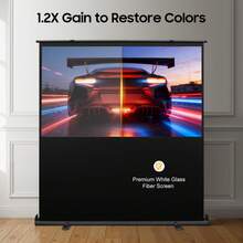 YUNRUX Pantalla de proyección enrollable, pantalla de proyección portátil, pantalla de proyección de suelo - Ver 9