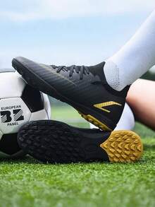 Men's Professional Turf Soccer Shoes, Suitable For Competitive Matches And Daily Training, Lightweight, Durable, Anti-Slip, Quick-Dry Design, Strong Grip, Ankle Protection, Suitable For All-Season Outdoor Sports - Black - View 6