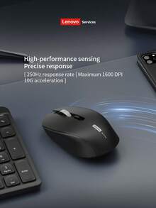 Lenovo N220 無線藍牙滑鼠 雙模連接 辦公滑鼠 低噪音靜音按鍵 250Hz快速響應 人體工學舒適握感 適用於 Windows PC 筆記型電腦 - 黑色 - 查看 4