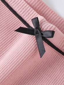 10pcs Girls Fashion Bow Decor Ribbed Colorful Triangle Panties, Comfortable Fitted Underwear For Tween Girl - Multicolor - View 3