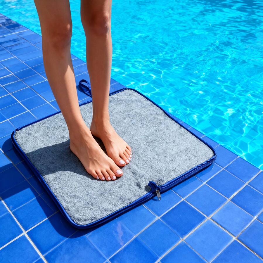 1pc Swimsuit Wet Bag, Towel Lining, Washable, Handle Zipper Oxford Cloth Dry & Wet Storage Bag, Suitable For Beach, Pool, Gym And Wet Clothes, Unisex - Multicolor - View 1
