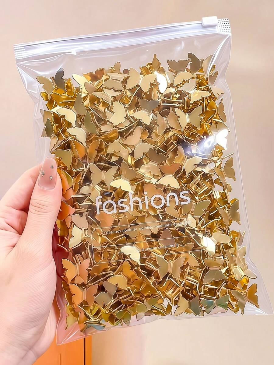 10/Set Metal Butterfly Clip Combination, Gold Gradient Side Clips, Mini Design, Sweet & Cute Hairstyle - Suitable For Girls And Teenagers, Perfect For Daily Wear, Dates, School, Parties And More - Multicolor - View 1