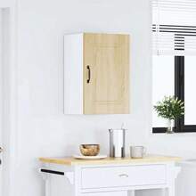 vidaXL Spülenunterschrank Kalmar Helle Eiche Khaki 80x46x81,5 cm Holzwerkstoff, Küchenunterschrank, Unterschrank für Küche, Küchenzeile, Küchenschrank - hellbraunes Khaki - Übersicht 16