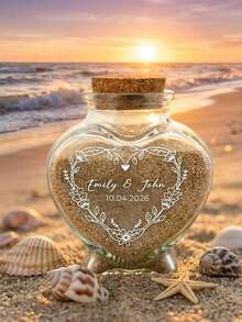 Customized Love-Themed Glass Sand Wish Bottle. Suitable For Newlyweds And Couples, And Suitable For Wedding Occasions. - Multicolor - View 2