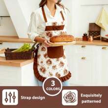 1 pieza Delantal de cocina impermeable y a prueba de aceite con bolsillo, delantal anti-manchas de polietileno para el hogar, restaurante, barbacoa, escuela, cafetería, delantal unisex (rojo) regalo de Navidad y vacaciones - A - Ver 9
