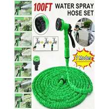 200FT Expandable Garden Hose, Water Pipe Flexible Hose With 7 Function Spray Nozzle For Watering Lawn Yard Garden Car Washing Pet Cleaning Easy Storage Ergonomic Design (Green) - A - View 4