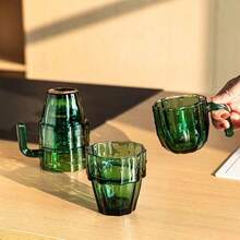 1pc Set Ink Green Cool Water Equipment Cactus Set Cup Home Living Room Water Cup Stacked Water Cup Glass Gift For Friends - Multi-color - Upgraded Version - View 5