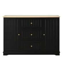 Modern Sideboard In A Minimalist Style / MDF Sideboard / Freestanding Base, High Load-Bearing Capacity / Generous Storage Space / Suitable For Dining Rooms, Living Rooms And Entryways - Black - View 11
