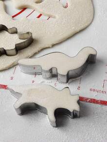 1 Set 430 Stainless Steel 8pcs Mini Dinosaur Series Cookie Cutters, Suitable For Baking, Candy Making And Cake Decorating, Stainless Steel Pastry Cutter Set, Baking Molds, Cookie Cutters, Baking Tools, Kitchen Accessories - Silver - View 4
