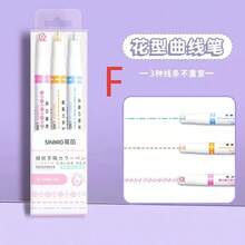 3/6支螢光波浪墨水邊框筆,隨機顏色彎曲標記螢光筆,適用於DIY手工、學校與辦公室,創意圖案製作、派對、生日、獎勵及新年禮物 - 套裝 - 查看 17